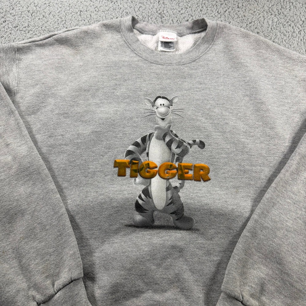 Disney Store Mens Tigger Graphic Sweatshirt Gray XL Winnie the Pooh Pullover
